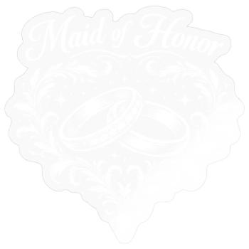 Bagues en forme de cœur vintage Maid of Honor - Sticker taille S (10 x 10 cm) - brillant transparent - Devant