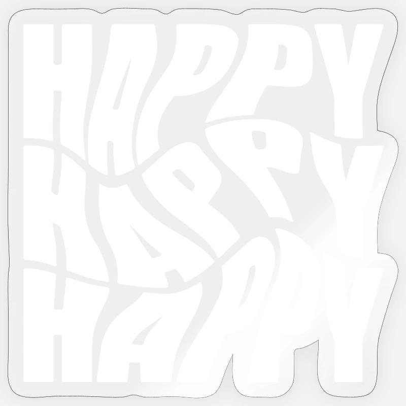 Bold Happy Graffiti Typography Sticker size S (10 x 10 cm)