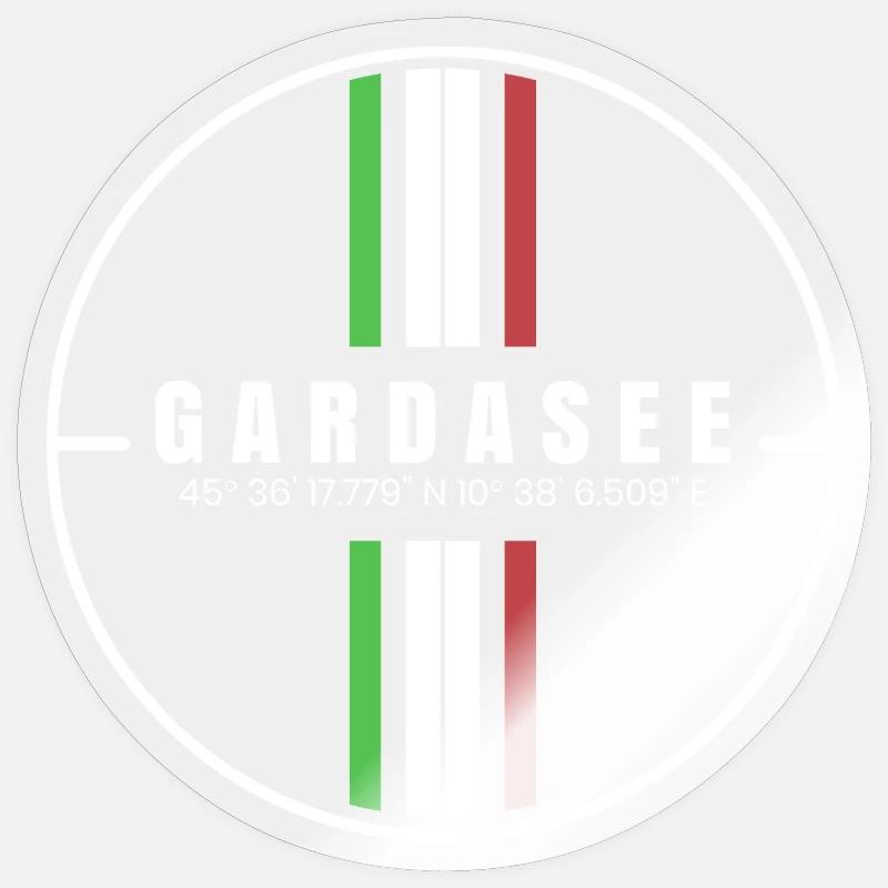 Lake Garda Coordinates Sticker size S (10 x 10 cm)