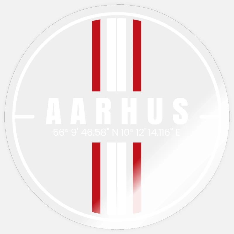 Aarhus Coordinates Sticker size S (10 x 10 cm)