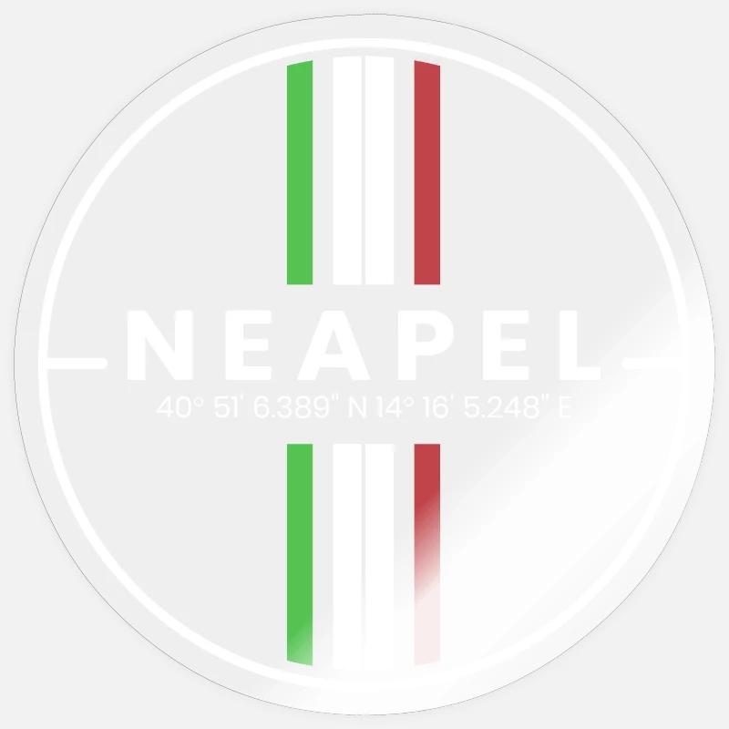 Coordonnées de Naples - Sticker taille S (10 x 10 cm) - brillant transparent