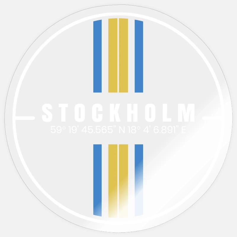 Stockholm Coordinates Sticker size S (10 x 10 cm)