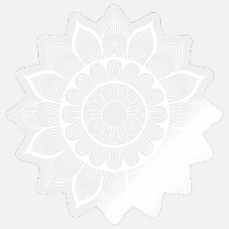 mandala - Sticker taille S (10 x 10 cm) - brillant transparent