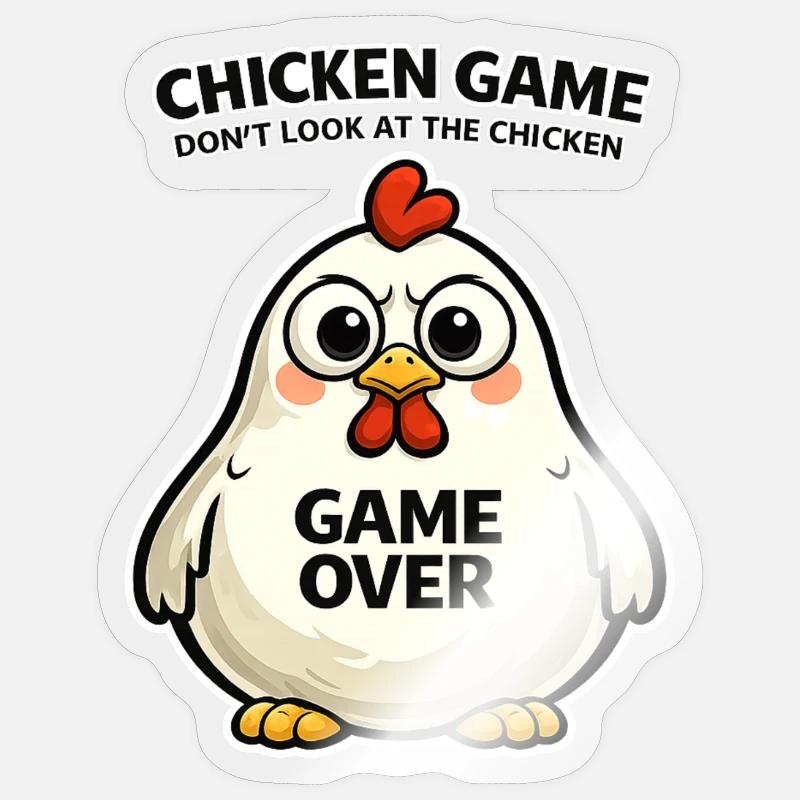 Huhn GameOver Meme - Sticker Größe S (10 x 10 cm) - Transparent glänzend