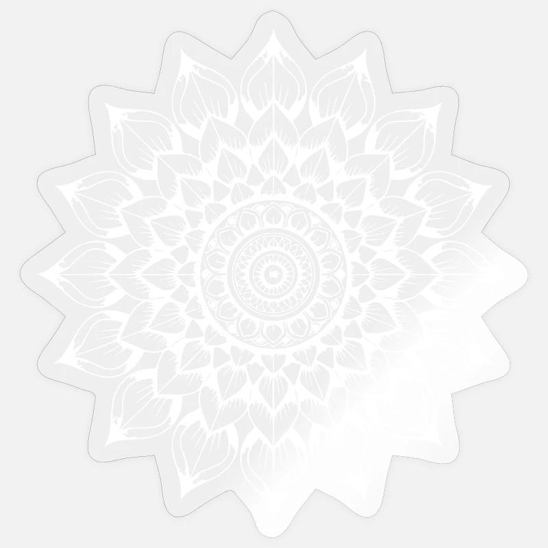 mandala - Sticker taille S (10 x 10 cm) - brillant transparent