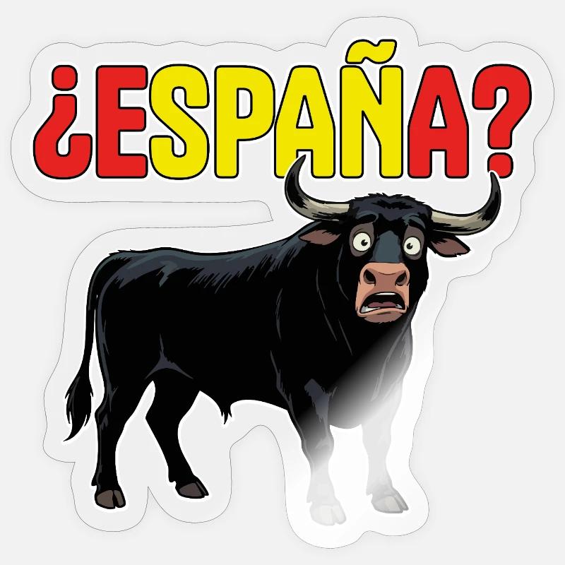Toro Espagne ? - Sticker taille S (10 x 10 cm) - brillant transparent