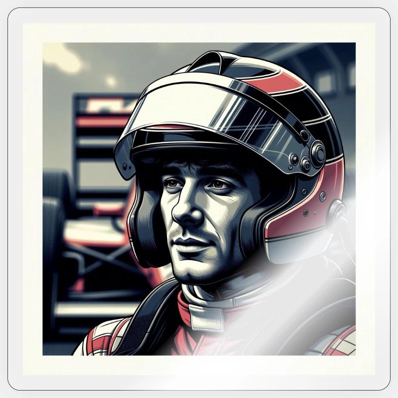 Formule Senna - Sticker taille S (10 x 10 cm) - brillant transparent