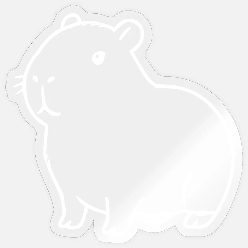 Capybara capybara white - Sticker size S (10 x 10 cm) - transparent glossy