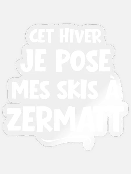 Skigebiet, Skigebiet, Zermatt - Sticker Größe S (10 x 10 cm) - Transparent glänzend