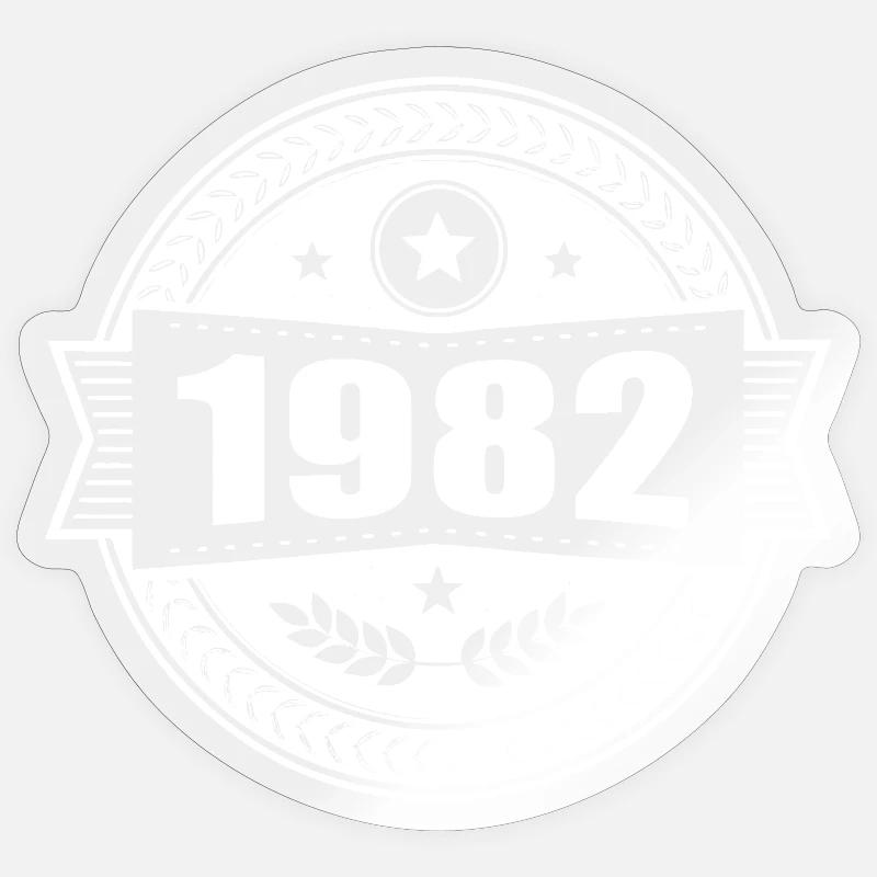 1982 Retro Abzeichen - Sticker Größe S (10 x 10 cm) - Transparent glänzend