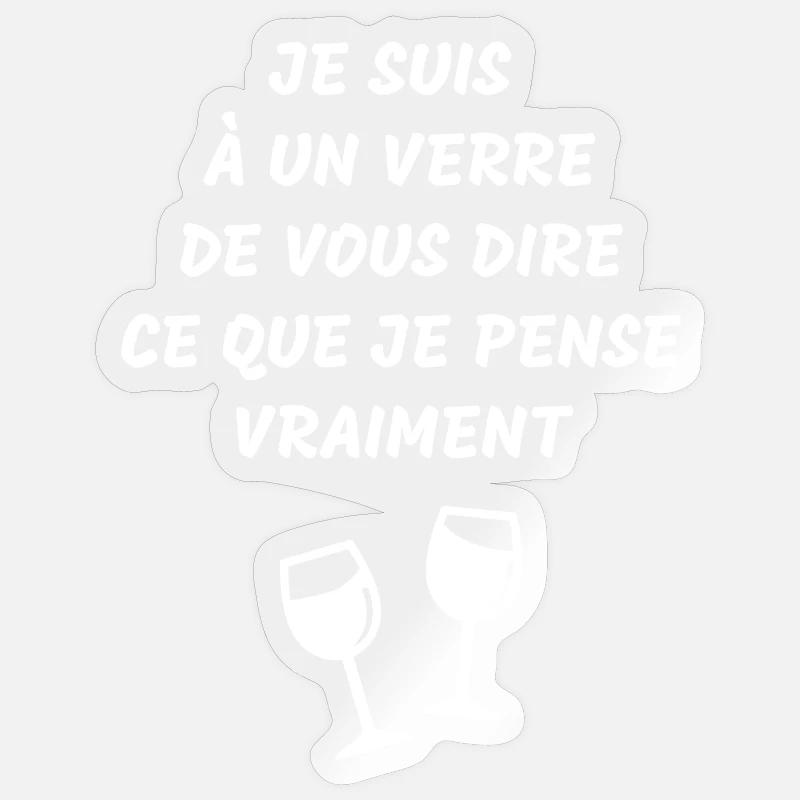Weinglas, alkoholisch - Sticker Größe S (10 x 10 cm) - Transparent glänzend