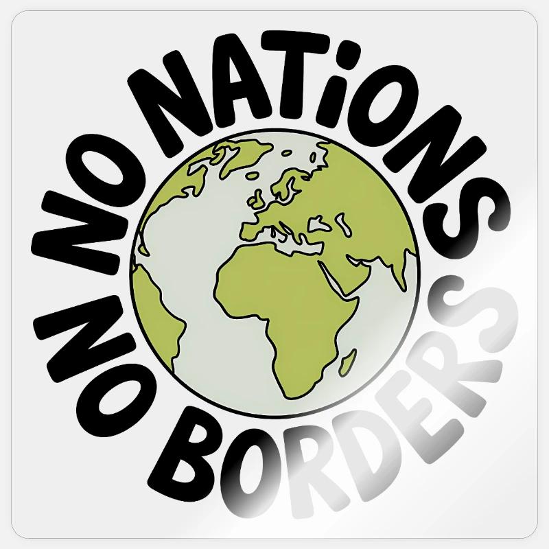 Pas de nations sans frontières - Antifa Tee Sticker taille S (10 x 10 cm)