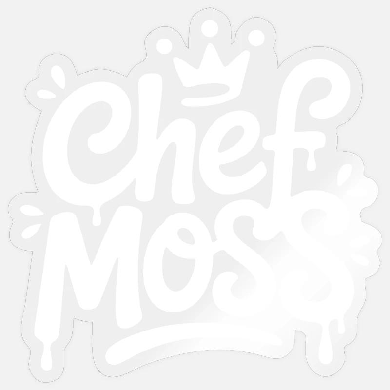 Chef Moss Graffiti - Sticker Größe S (10 x 10 cm) - Transparent glänzend