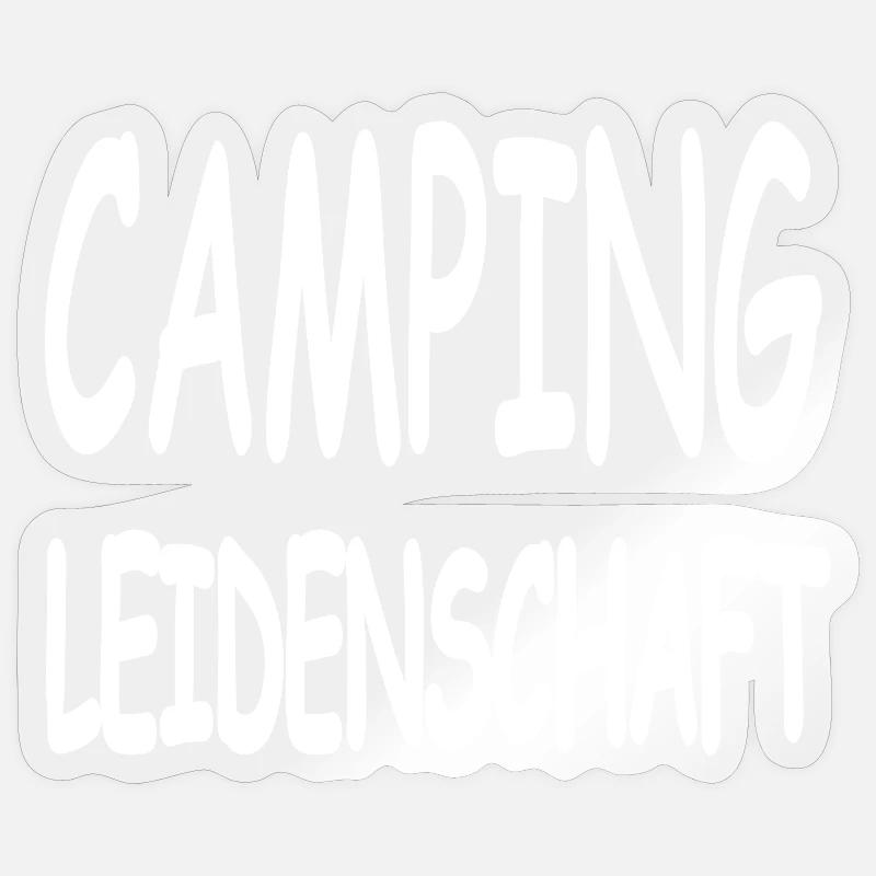 Camping - Sticker taille S (10 x 10 cm) - brillant transparent