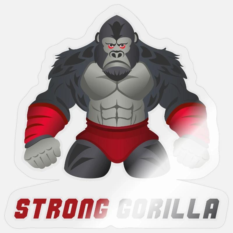 Gorilla MMA Workout - Sticker taille S (10 x 10 cm) - brillant transparent