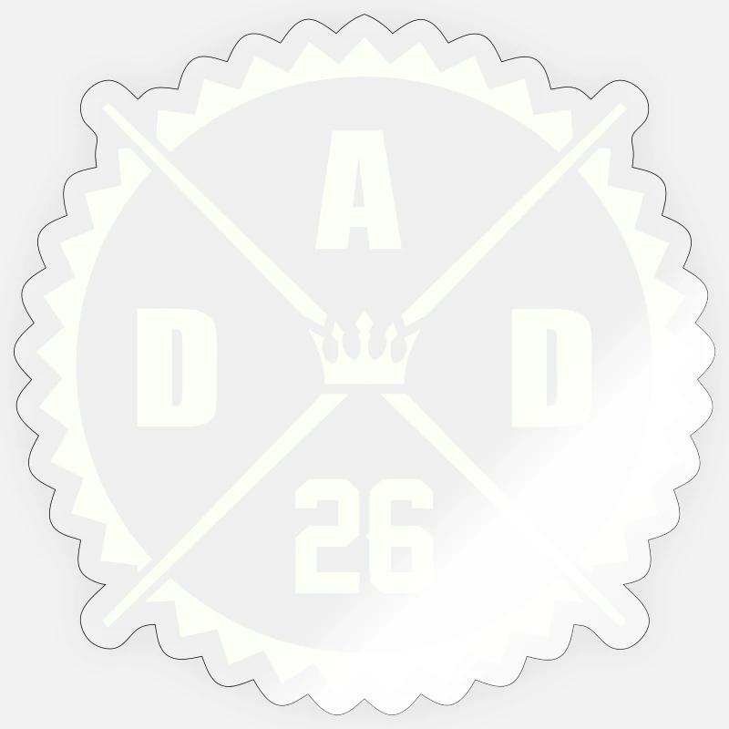 Papa 26 - Sticker taille S (10 x 10 cm) - brillant transparent