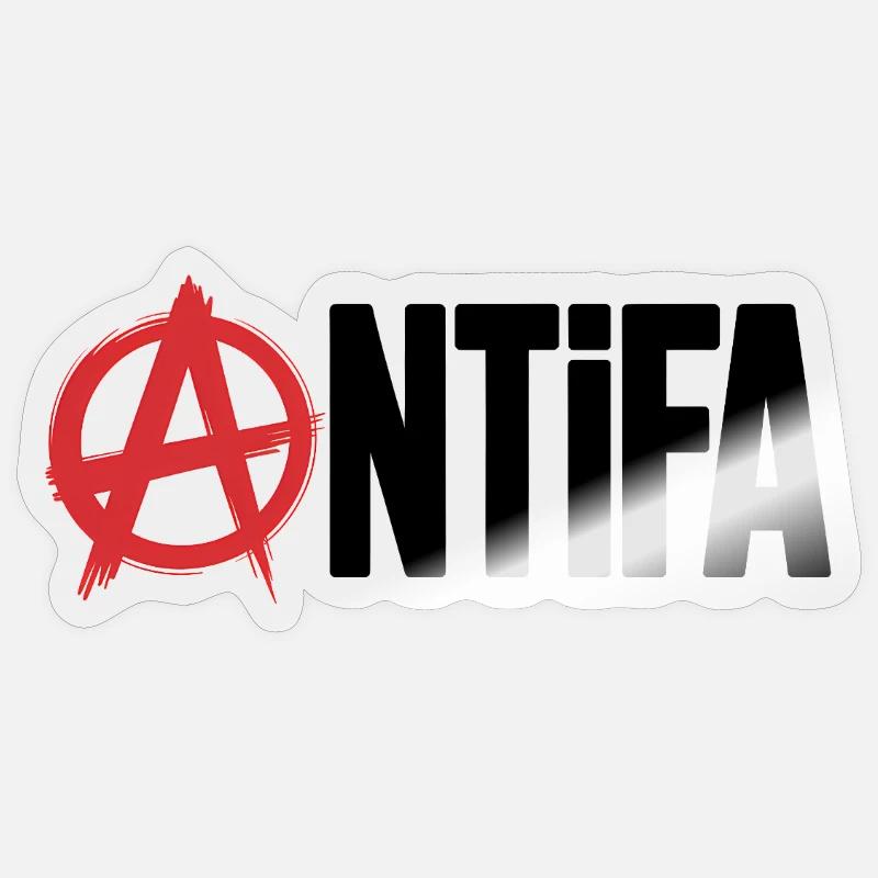 Anarchy Antifa - Antifascistes Tee Sticker taille S (10 x 10 cm)