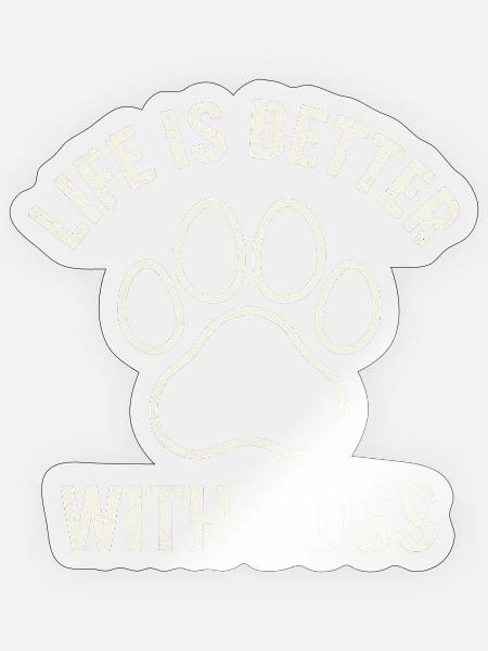 Leben mit Hund: Pfotenliebe - Sticker Größe S (10 x 10 cm) - Transparent glänzend
