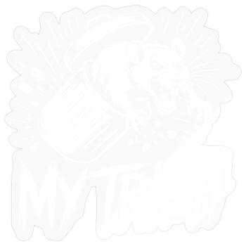 Aggressive rat in the trash can – My Trash - Sticker size S (10 x 10 cm) - transparent glossy - Front