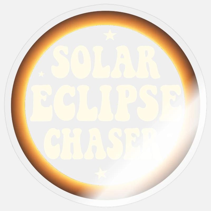 Solar eclipse chaser - Sticker size S (10 x 10 cm) - transparent glossy