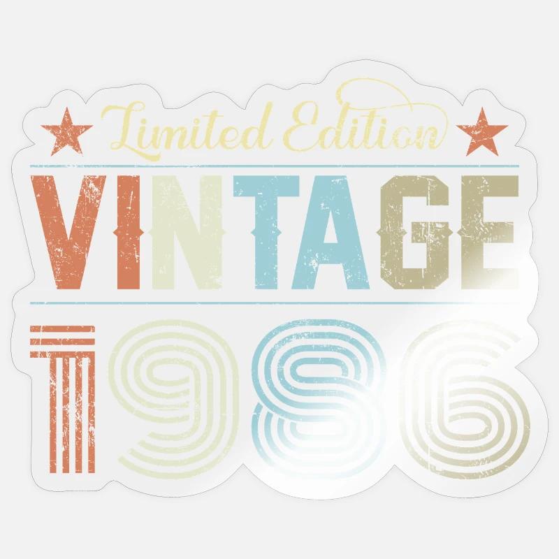 40e anniversaire 1986 - Sticker taille S (10 x 10 cm) - brillant transparent