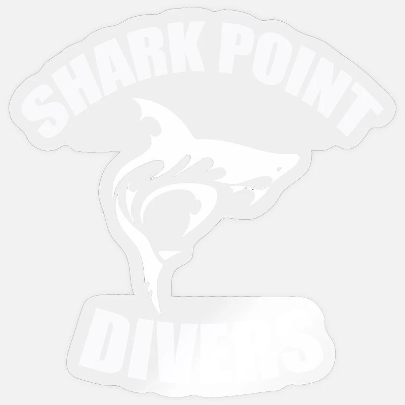 Plongeurs de Shark Point - Sticker taille S (10 x 10 cm) - brillant transparent