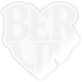 Berlin Herzschrift Logo - Sticker Größe S (10 x 10 cm) - Transparent glänzend - Vorne
