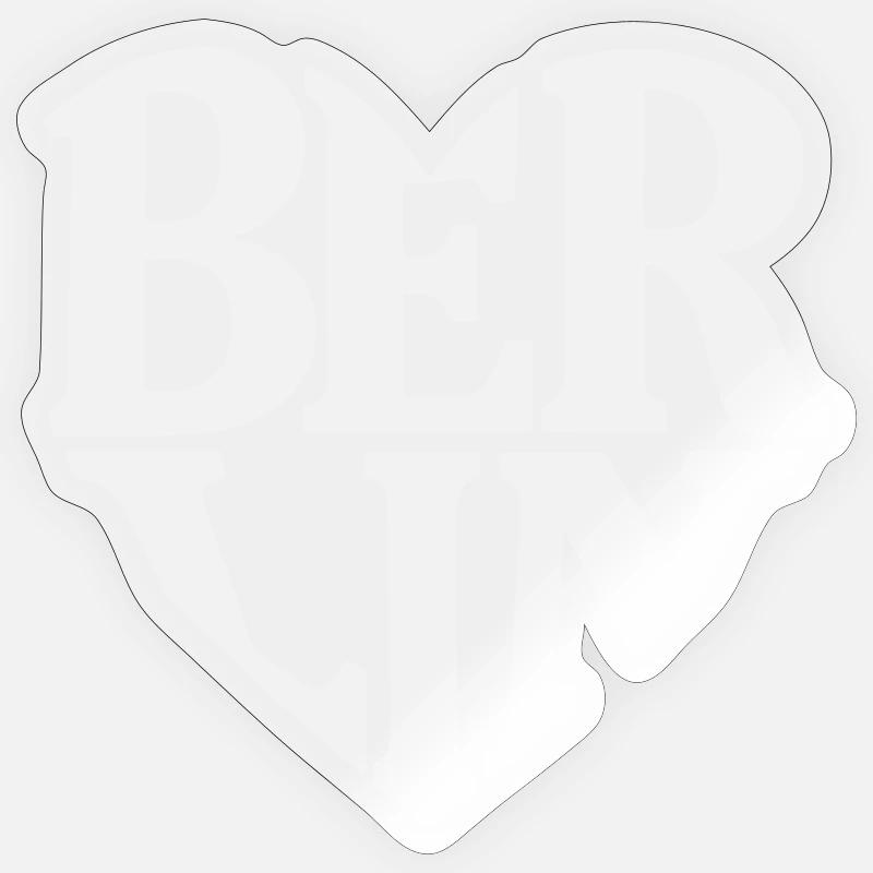 Berlin Herzschrift Logo - Sticker Größe S (10 x 10 cm) - Transparent glänzend
