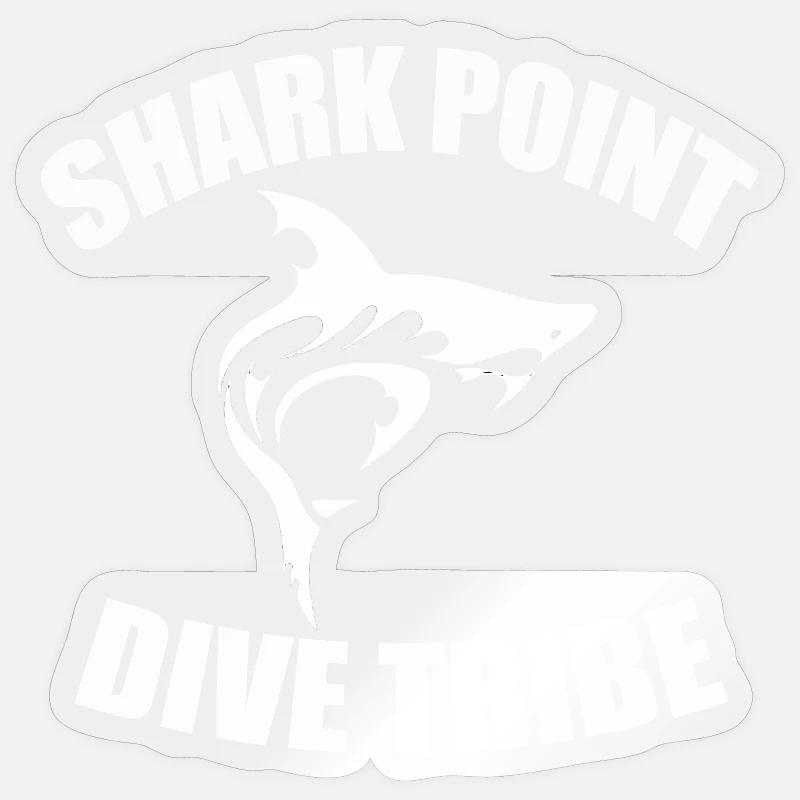 SHARK POINT DIVE TRIBE - Sticker taille S (10 x 10 cm) - brillant transparent