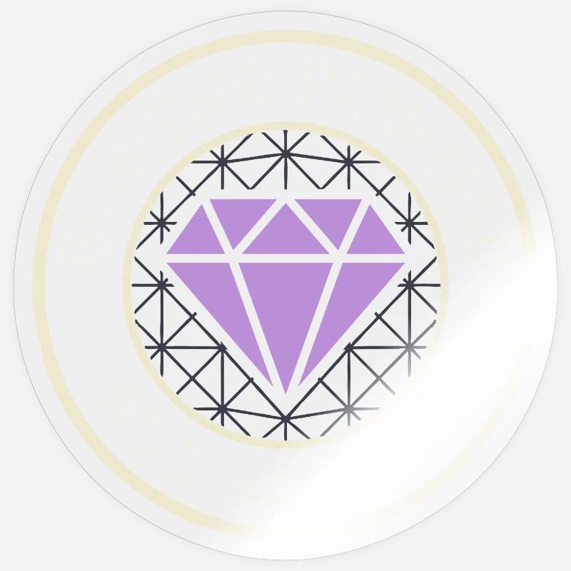 Diamantmalerei, Diamantkunst, Diamantmaler - Sticker Größe S (10 x 10 cm) - Transparent glänzend