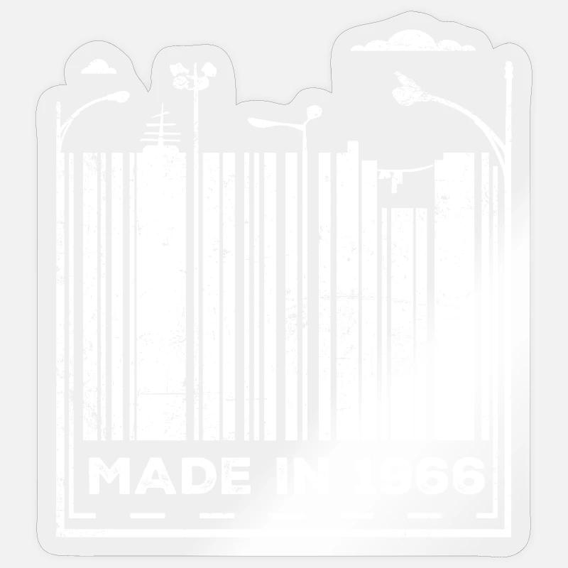 Millésime 1966 - Sticker taille S (10 x 10 cm) - brillant transparent