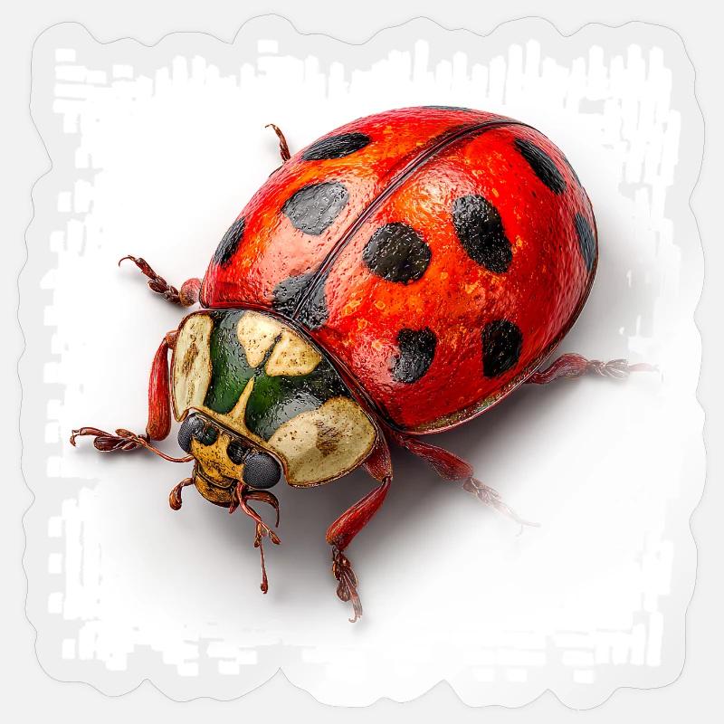 Red Ladybug Pattern Shirt Sticker size S (10 x 10 cm)