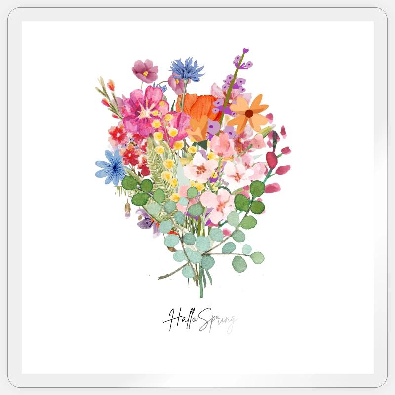 Hello Spring Sticker Größe S (10 x 10 cm)