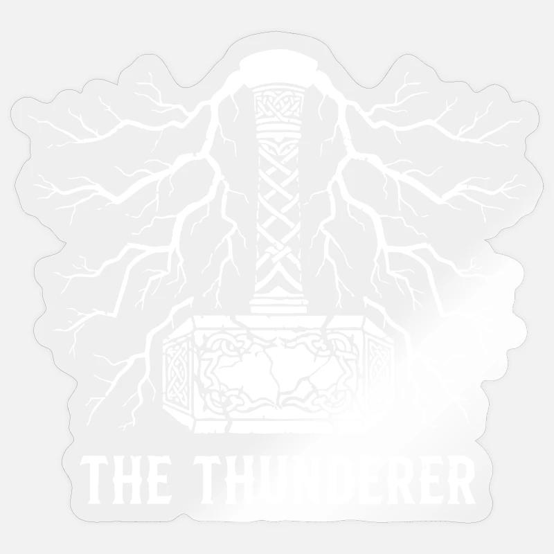 Der Donnerer Thors Hammer Mjölnir Blitz Sticker Größe S (10 x 10 cm)