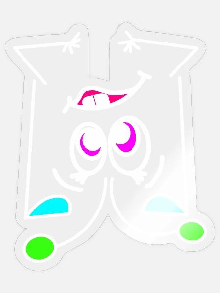 Neon-Mood Flip - Das Umdreh-Gesicht - Sticker Größe S (10 x 10 cm) - Transparent glänzend