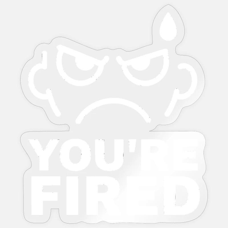 Angry Face Fired Sticker size S (10 x 10 cm)