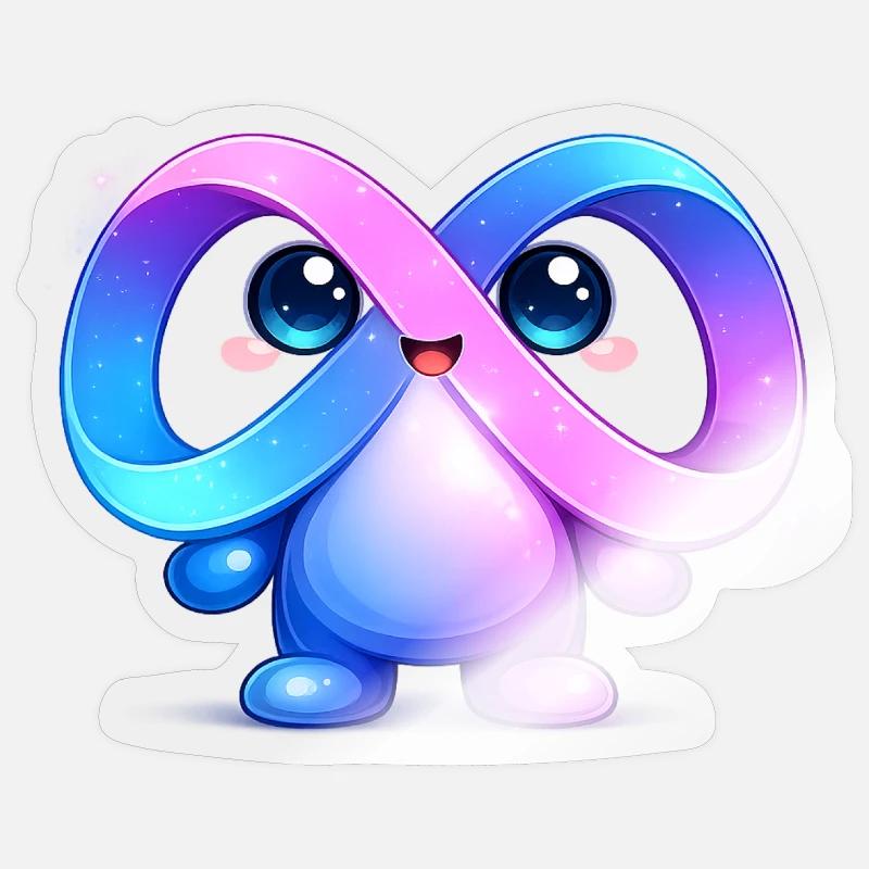 Niedlicher Meta-Infinity-Maskottchen-Aufkleber - Sticker Größe S (10 x 10 cm) - Transparent glänzend
