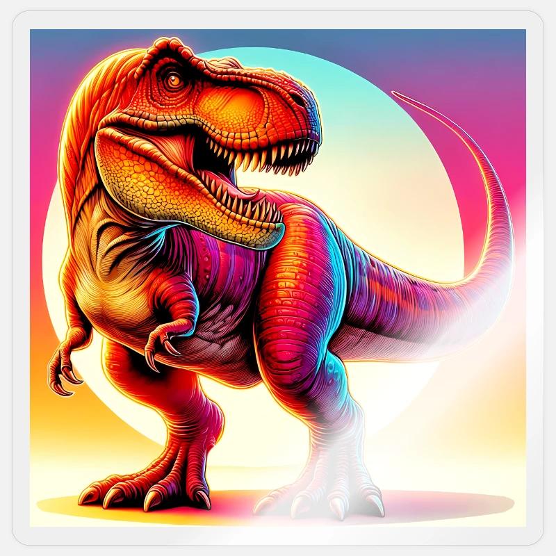 Dinosaurier - Sticker Größe S (10 x 10 cm) - Transparent glänzend