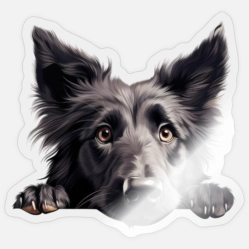 Belgian Sheepdog - Sticker Größe S (10 x 10 cm) - Transparent glänzend