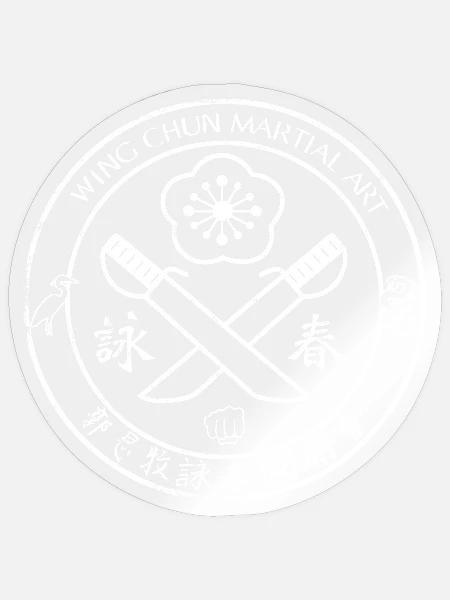 Wing Chun Crossing Blades-Emblem, Kampfkunst - Sticker Größe S (10 x 10 cm) - Transparent glänzend