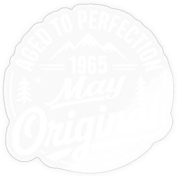 Mai 1965 – Legende der Gipfel und Berge - Sticker Größe S (10 x 10 cm) - Transparent glänzend - Vorne