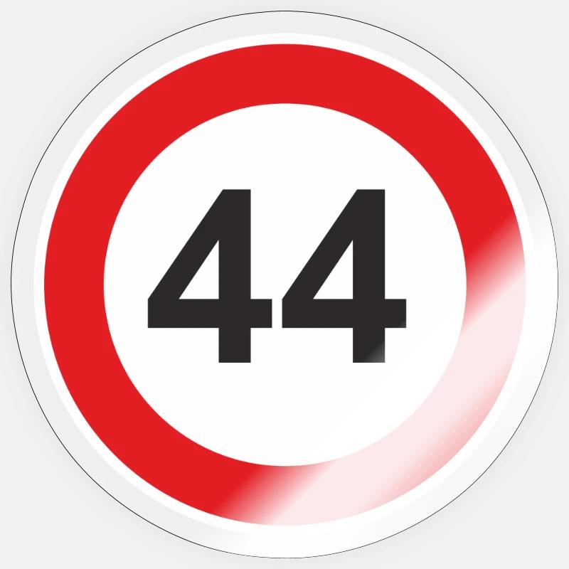 44 vierundvierzig Geburtstag Tempolimit Sticker Größe S (10 x 10 cm)