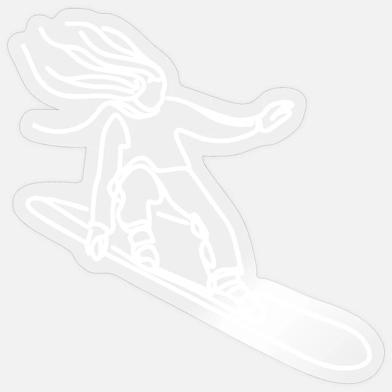 Snowboarder Mädchen Sticker Größe S (10 x 10 cm)