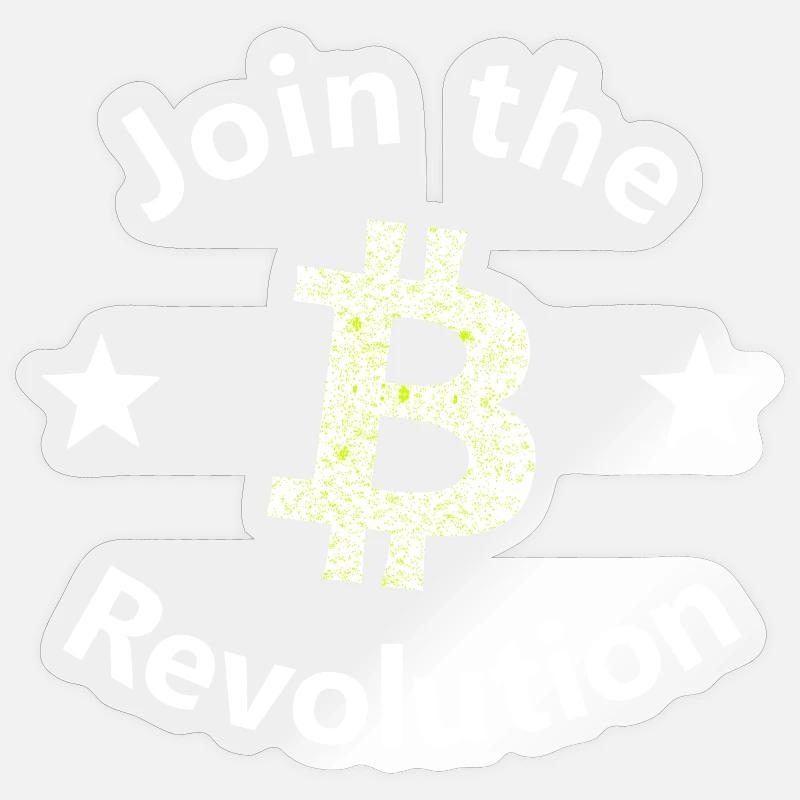 Bitcoin Revolte Kreis - Sticker Größe S (10 x 10 cm) - Transparent glänzend