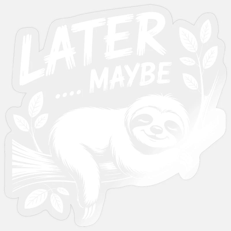 LATER MAYBE Sloth Sticker size S (10 x 10 cm)