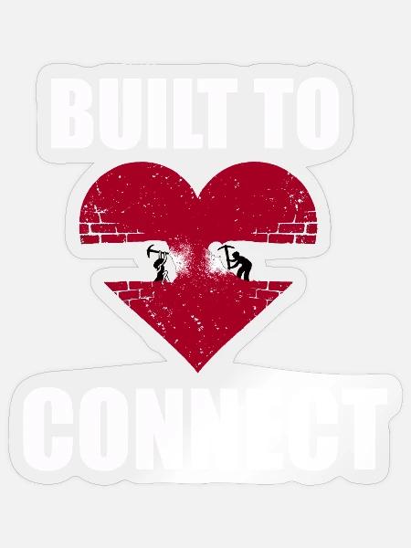 Built to Love Connect - Sticker Größe S (10 x 10 cm) - Transparent glänzend