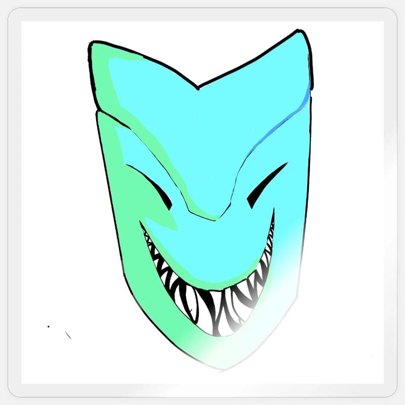 Smiling mask in gradient - Sticker size S (10 x 10 cm) - transparent glossy