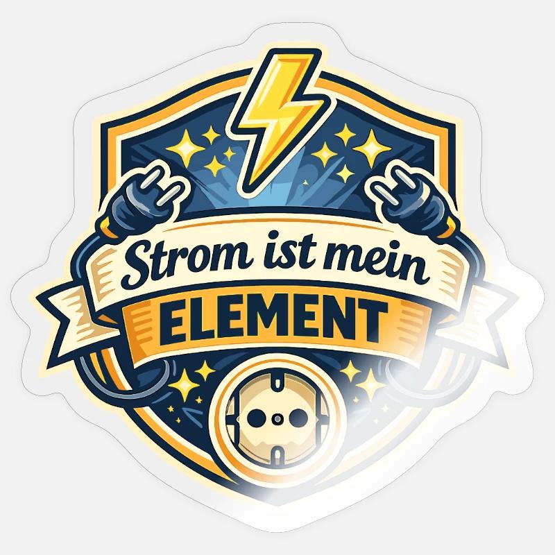 Strom ist mein Element - Sticker Größe S (10 x 10 cm) - Transparent glänzend