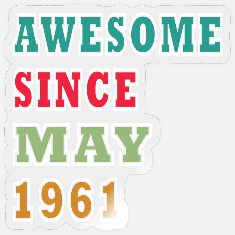 Cult date May 1961 - Sticker size S (10 x 10 cm) - transparent glossy
