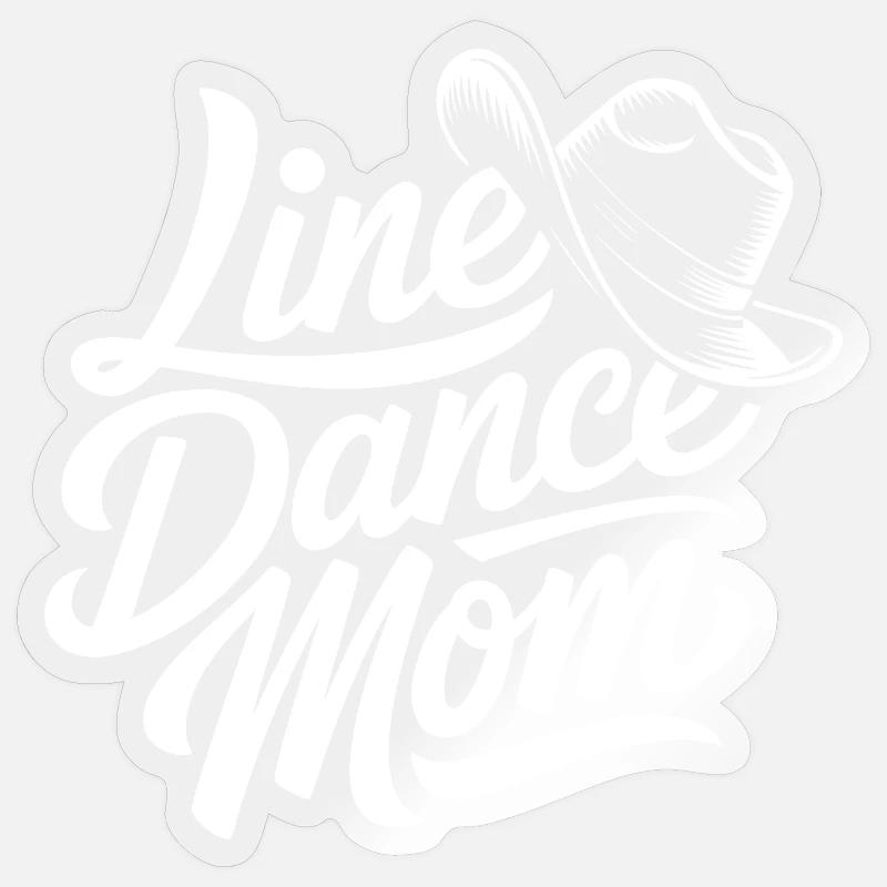 Line Dance Mom - Sticker size S (10 x 10 cm) - transparent glossy